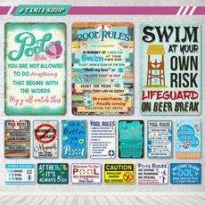 poolrule, Decor, warningsign, metalpainting
