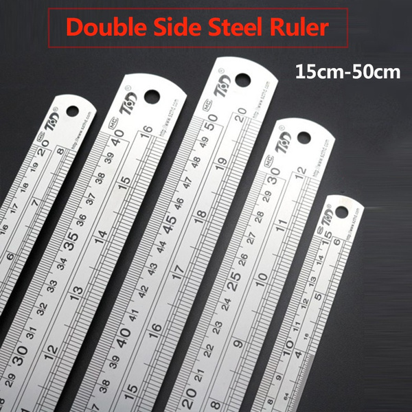 15/20/30/40/50cm Steel Rulers Thickened Metal Rulers with High Precision  Graduation Line Double-sided Stainless Steel Ruler Measuring Hand Tool  Stationery Drafting Tool