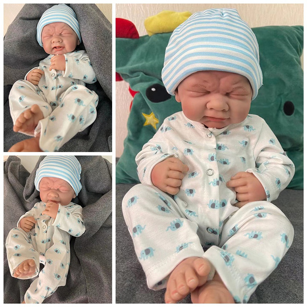 35cm Reborn Baby Clothbody Doll Boy Realistic Toys Handmade Silicone 