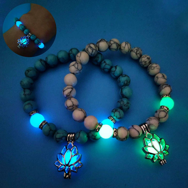 New Luminous Glow In The Dark Bracelet Natural Stone Bracelets for