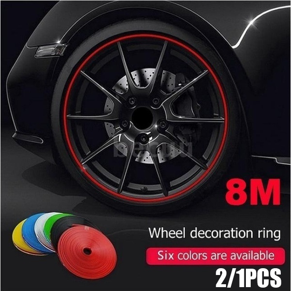 8 Meters Car Wheel Rim Sticker Wheel Decoration Auto Tire Rims Plated