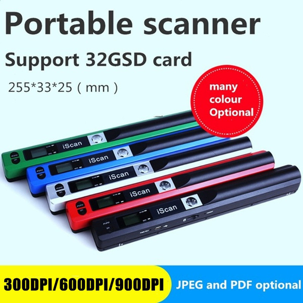 New 300/600/900 DPI Cordless Color Handheld Scanner Supports Up To 32G  Memory for Convenient Scanning of Portable A4 Book Photo Documents. The  Super Scanner Photo Scanner Pen Support JPEG Format or PDF