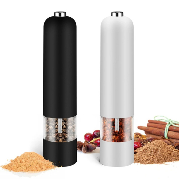 Electric Salt Pepper Grinder Set Plastic Ceramic Burr Mill Electric Salt Pepper Grinder Set Plastic Ceramic Burr Mill