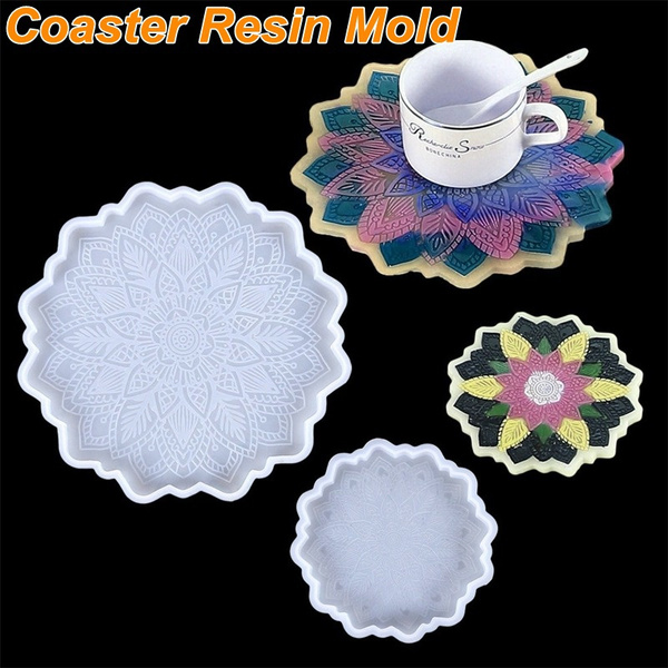  2Pcs Resin Coaster Molds, Mandala Coaster Molds For