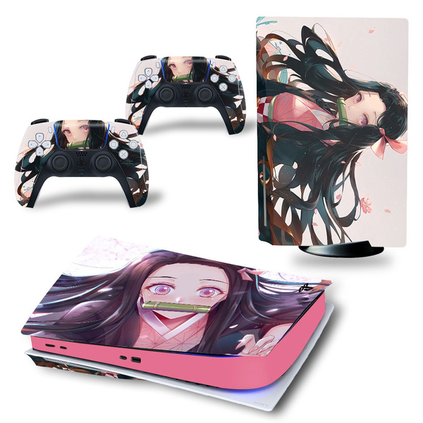 Nezuko Controller Kamado Nezuko PS5 Disk PS5 Console Sticker Skins Covers Decal for PS5 ...