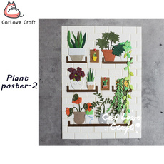 Plants, stencil, catlovecraft, die