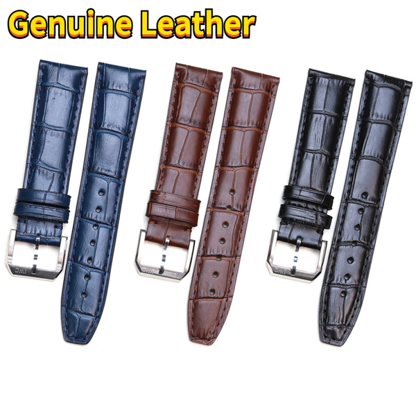 20 21 22mm Genuine Leather Band + Pin Buckle suitable for IWC PORTOFINO  Calf Skin Leather Watch Strap Black Brown Navy Blue Top Layer Men Watch  Accessories Watchband | Wish