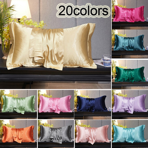 Emulation Silk Satin Pillowcase Comfortable Bed Pillow Covers for Hair