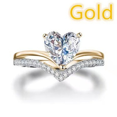 Sterling, DIAMOND, wedding ring, Romantic