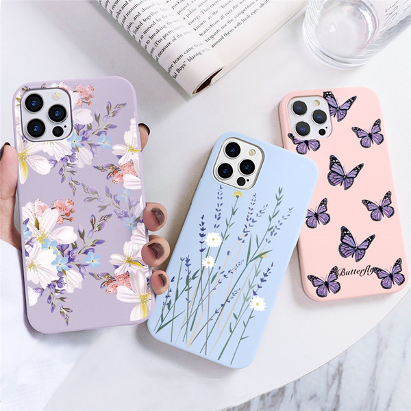 case, butterfly, Galaxy S, Flowers