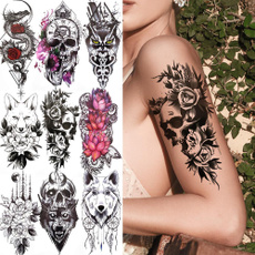 Owl, art, rosetattoo, Tattoo sticker