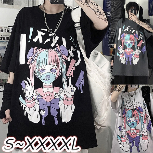 Summer Gothic clothing Sexy Female Loose Women T-shirt Punk Dark Grunge  Streetwear Ladies Top Gothic Tshirts Harajuku Clothes