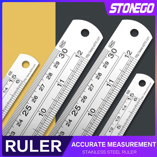 Stainless Steel Rulers, 6, 8, 12, 16, 20 inch Metal Rulers, with high  precision graduation line,Stainless steel ruler double-sided scale