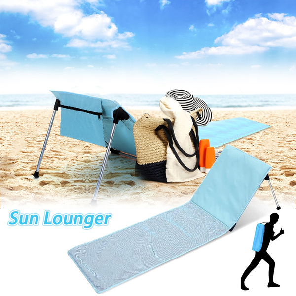 Portable Beach Chaise Lounge Chair Folding Lightweight Outdoor Low
