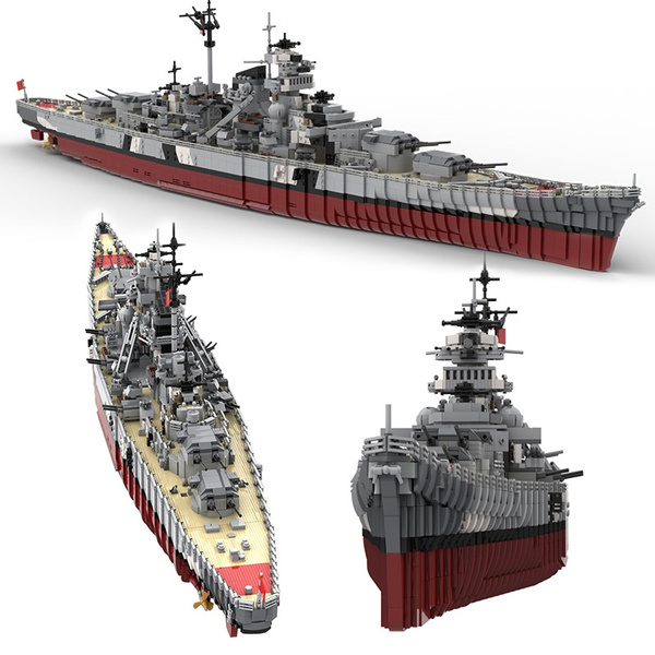 7164 pcs MOC KMS Bismarck Battleship Cruiser Model Building Blocks
