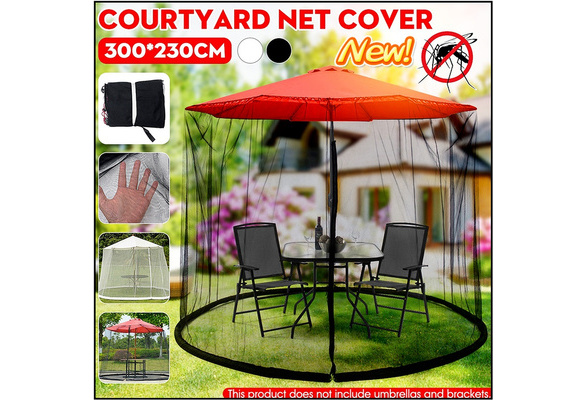 Black White 300x230cm Umbrella Table Screen Enclosure Bugs Mosquitoes Patio Outdoor Picnic Net Cover Mosquito Tent Not Include Wish - Ace Hardware Patio Table Umbrella Stands