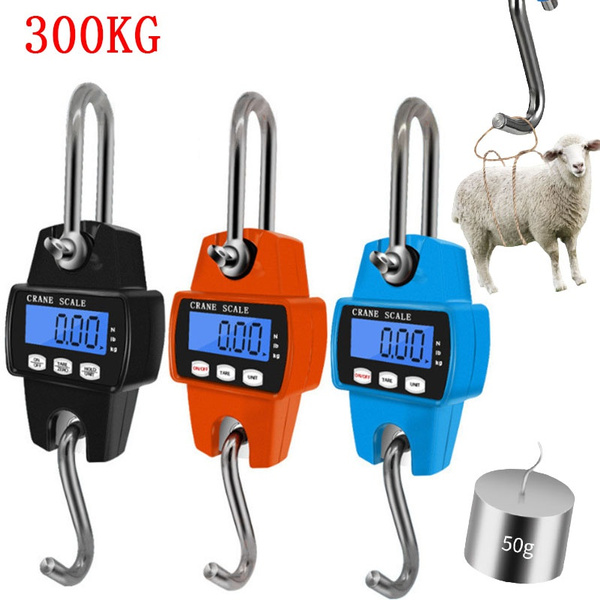 Mini Electronic Crane Scale Portable LCD Digital Hook Hanging Weight 300kg 