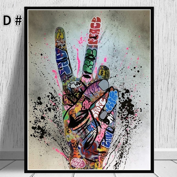 Hotselling style handpainted graffiti art poster painting wall