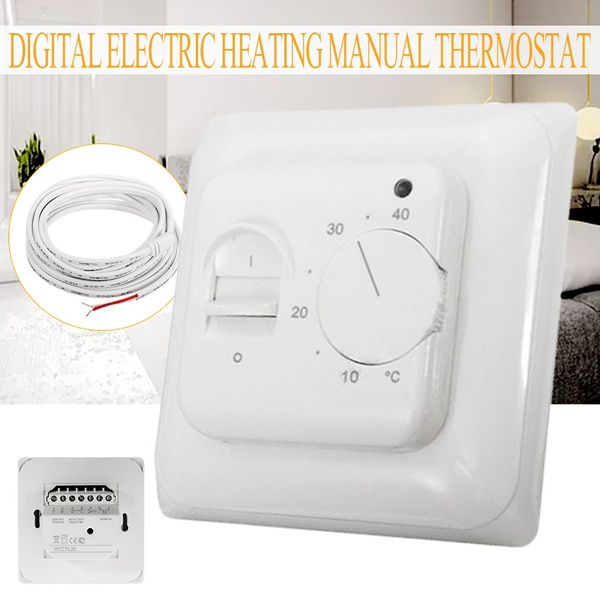 230V Digital Manual Electric Heating Thermostat Underfloor Device Floor Sensors Wish