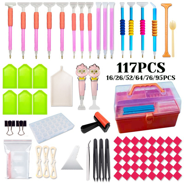 117Pcs 5D DIY Diamond Painting Tools and Accessories Kits with