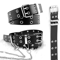Leather belt, Chain, Fashion Accessory, Metal