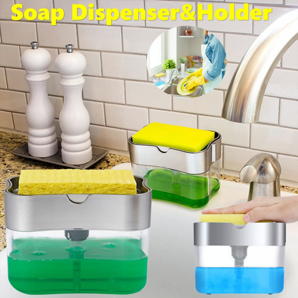  Dish Soap Dispenser for Kitchen Sink: Newest 2-in-1