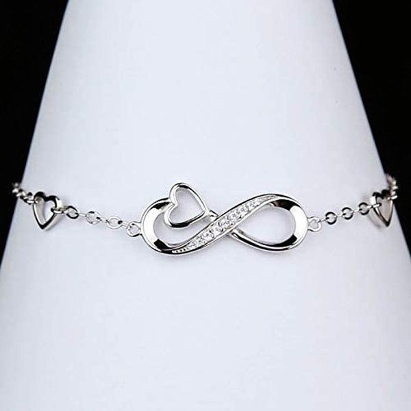 Custom Endless Love Symbol Charm Adjustable 925 Silver Anklets For Women Suppliers, Factories | Yibai