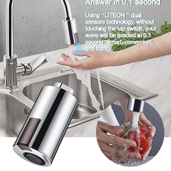 Smart Touchless Faucet Infrared Sensor Adapter Sink Water Saving