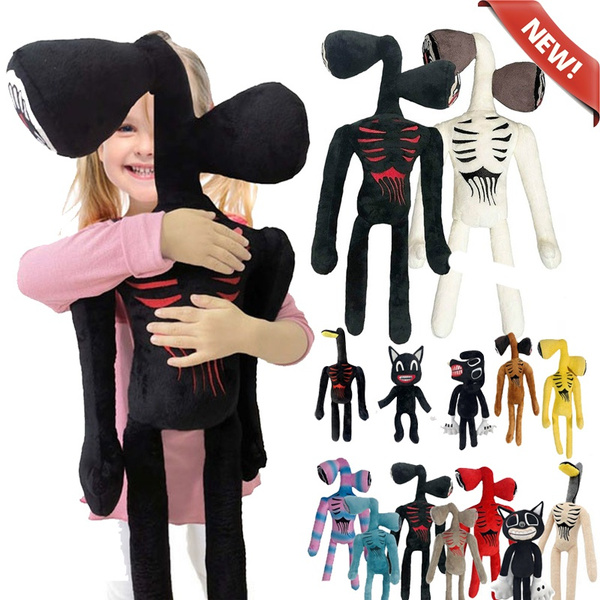 CARTOON SIREN HEAD Horror Plush Black White Stuffed Doll Kids Boy Gift Toys  15In