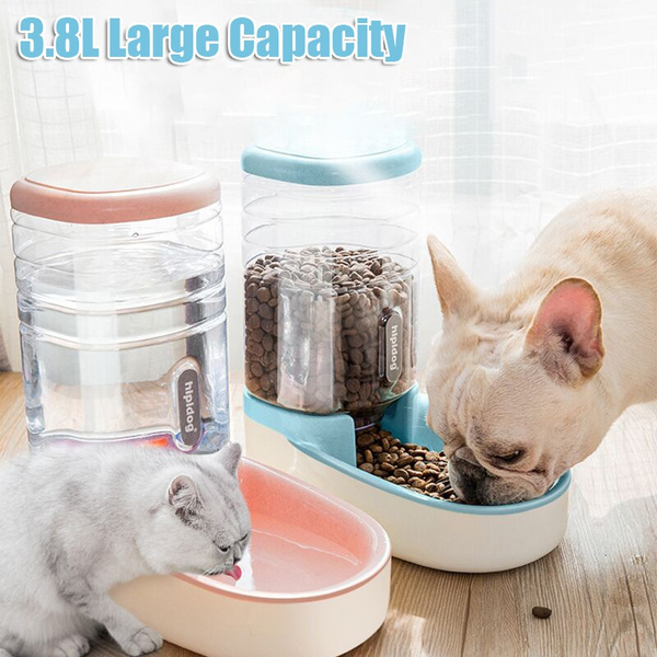 Automatic Large Pet Feeder Dog Cat Food Dispenser Water Fountain