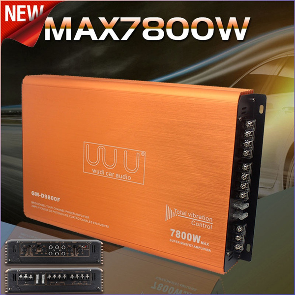 New 12V 7800W 4 Channel Aluminium Alloy Car Audio Power Amplifier Class