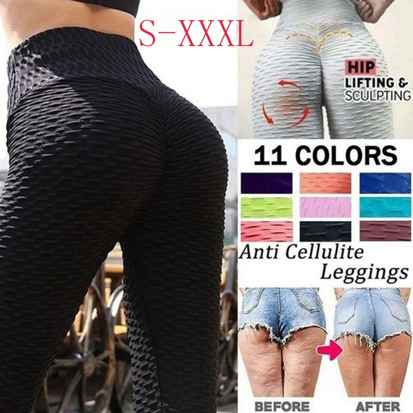 2022 Women's fashion Butt Lift Anti Cellulite Sexy Leggings High Waist Yoga  Pants Workout Tummy Control Textured Booty Tights Brazilian Leggings Plus  Size