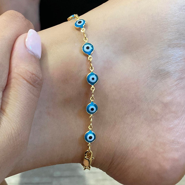 Evil Eye Anklet/ 18k Gold Filled Evil 