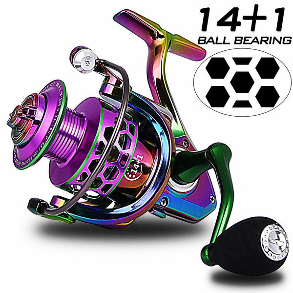 Spinning Fishing Reel 14+1BB Spinning Fishing Wheel Left and Right Handle  Spin Reel for Saltwater or Freshwater Fishing