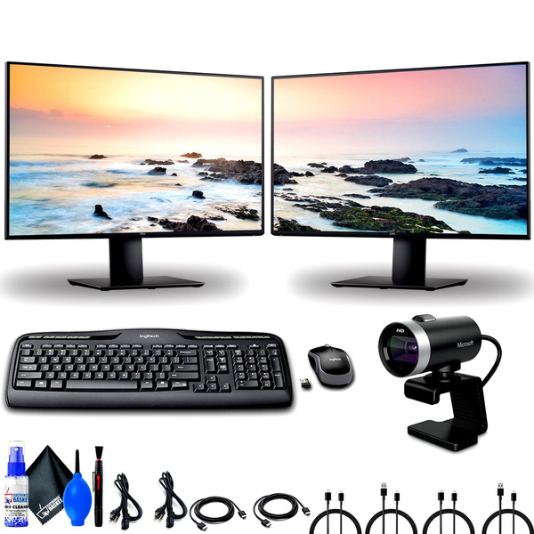 2 x Dell UltraSharp U2720Q 27 Inch 4K UHD (3840 x 2160) LED Backlit LCD IPS USB-C Monitor (U2720Q) + Webcam + Keyboard and Mouse + 2 x Cable + Microfiber Cloth - Work From Home | Wish 2 x Dell UltraSharp U2720Q 27 Inch 4K UHD (3840 x 2160) LED Backlit LCD IPS USB-C Monitor (U2720Q) + Webcam + Keyboard and Mouse + 2 x Cable + Microfiber Cloth - Work From Home | Wish