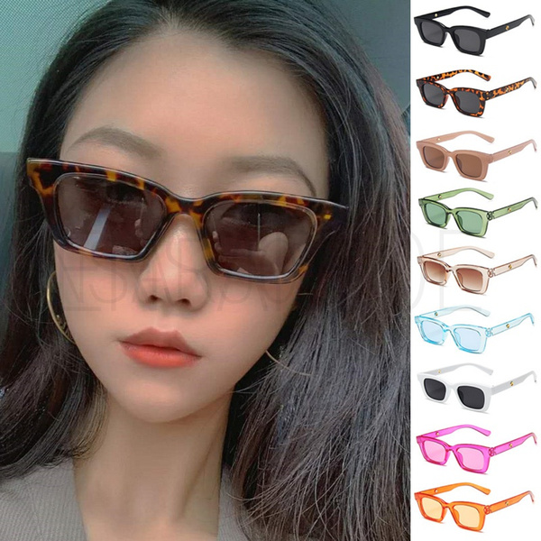 Popular Retro Square Sunglasses UV400 Protection Street Photo Ladies ...