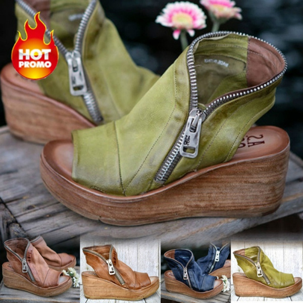 summer wedge booties