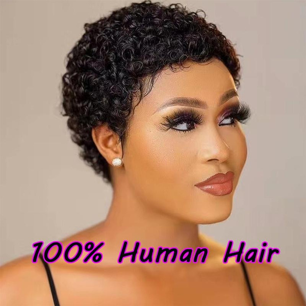 ATOZWIG 3 Inch Afro Human Hair Wig Brazilian Virgin Kinky Curly