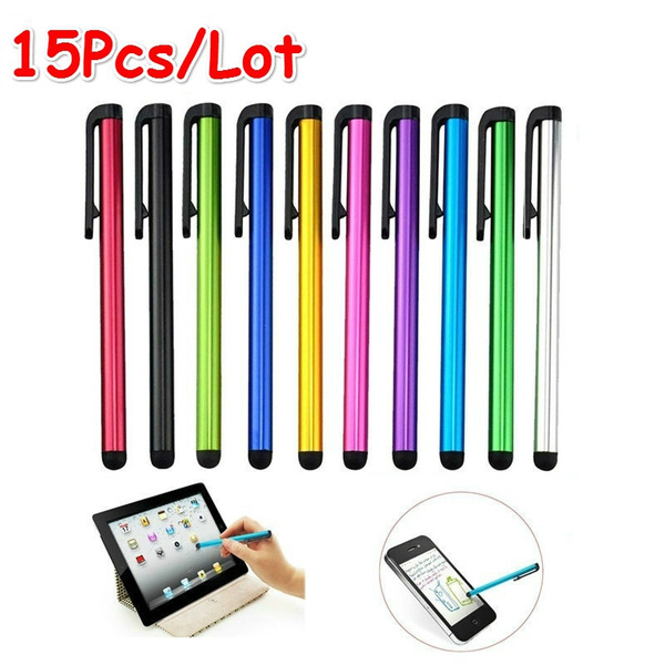 15Pcs Fashion Chic Universal Colorful Alumina Drawing Stylus Pen Touch Screen Pencil for Phone