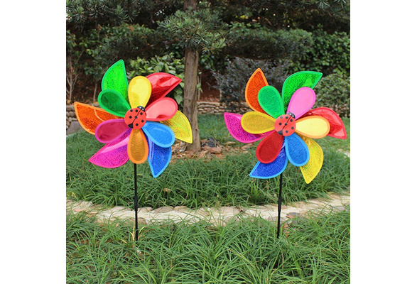 Double Layer Ladybug Windmill Wind Spinner Pinwheel Home Garden Yard DecoraIHn$ Double Layer Ladybug Windmill Wind Spinner Pinwheel Home Garden Yard DecoraIHn$