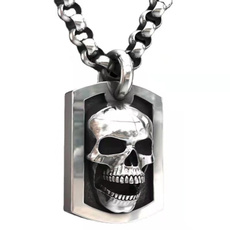 skullpendantnecklace, punk necklace, Jewelry, skull