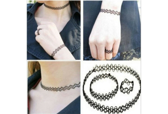 Choker Necklace For Women, 8pcs Black Choker Necklace Set Black Lace Tattoo  Velvet Chokers For Women And Teen Girls | Fruugo DK