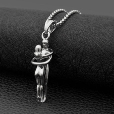 Steel, loversembracenecklace, necklaces for men, Jewelry