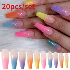 rainbow, acrylic nails, nail tips, frenchnail