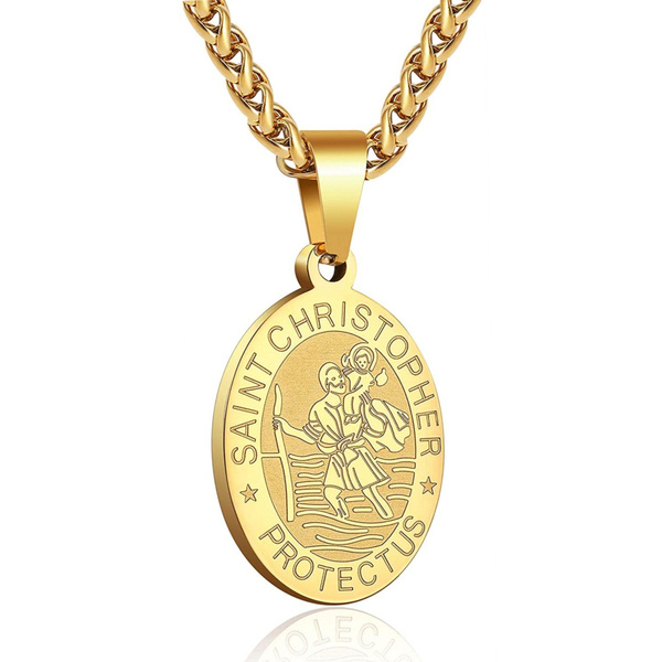 Necklace Set: Silver Rope Chain and St. Christopher Necklace — WE ARE ALL  SMITH