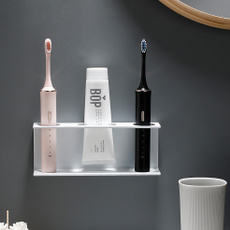 Bathroom, blacktoothholder, toothbrushshelf, toothbrushrack
