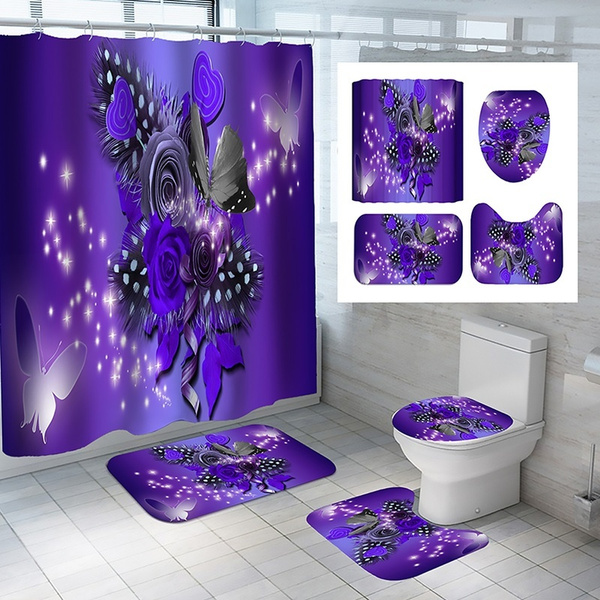 purple rose bathroom accessories