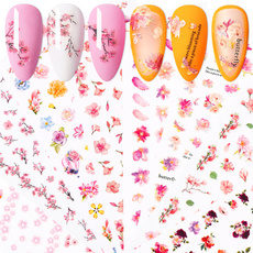 Nails, nail decals, Flowers, art