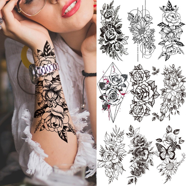 Floral All Kind set of 2 Temporary Tattoo  Etsy Denmark