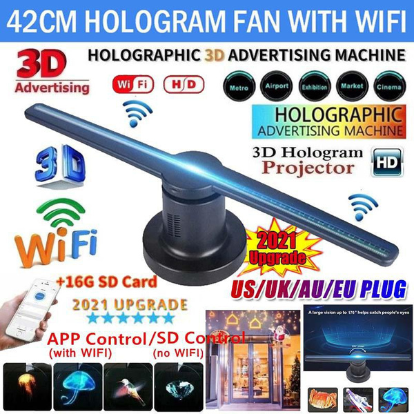 42cm Hologram Projector Fan WiFi 3D LED Holographic Advertising Displayer NEW 